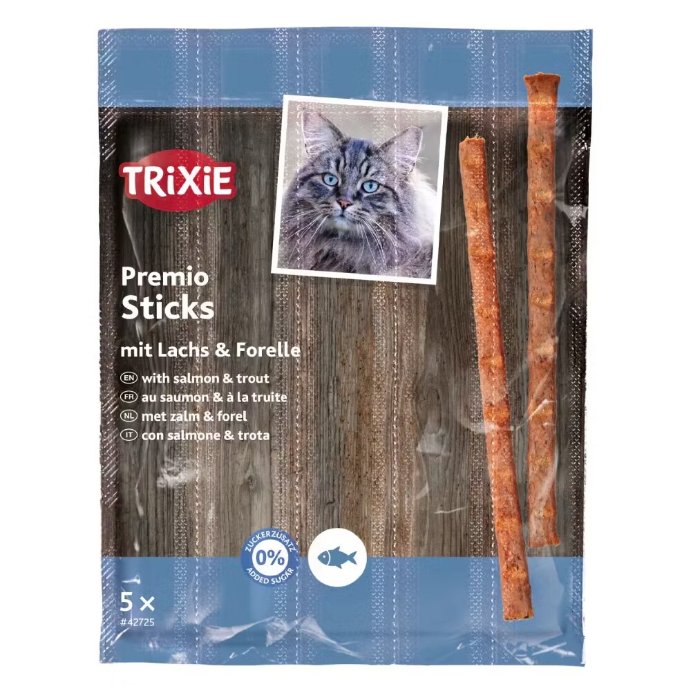 Trixie Recompense Pentru Pisici Premio Stick Quintett Somon Si Pastrav 5x5 g