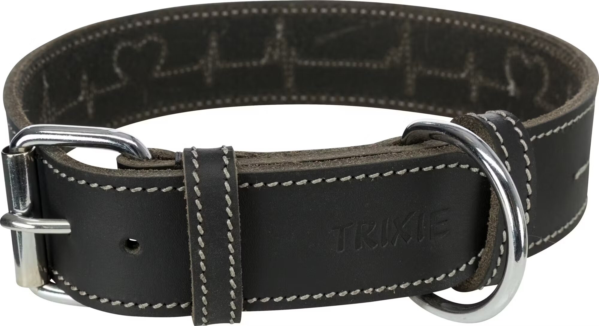 Trixie Zgarda Piele Rustic Heartbeat L 47-55CM/ 40MM NEGRU 18986