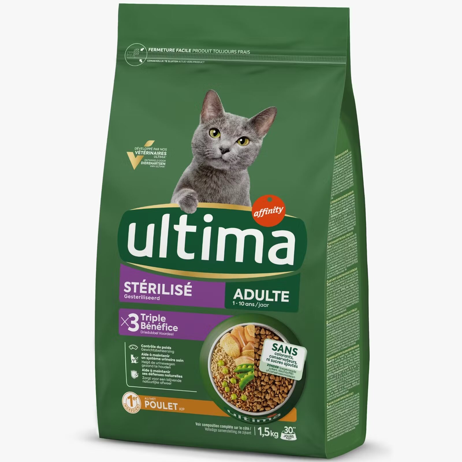 Ultima Cat Hrana uscata pisici Adult Sterilizat Pui 1.5 kg