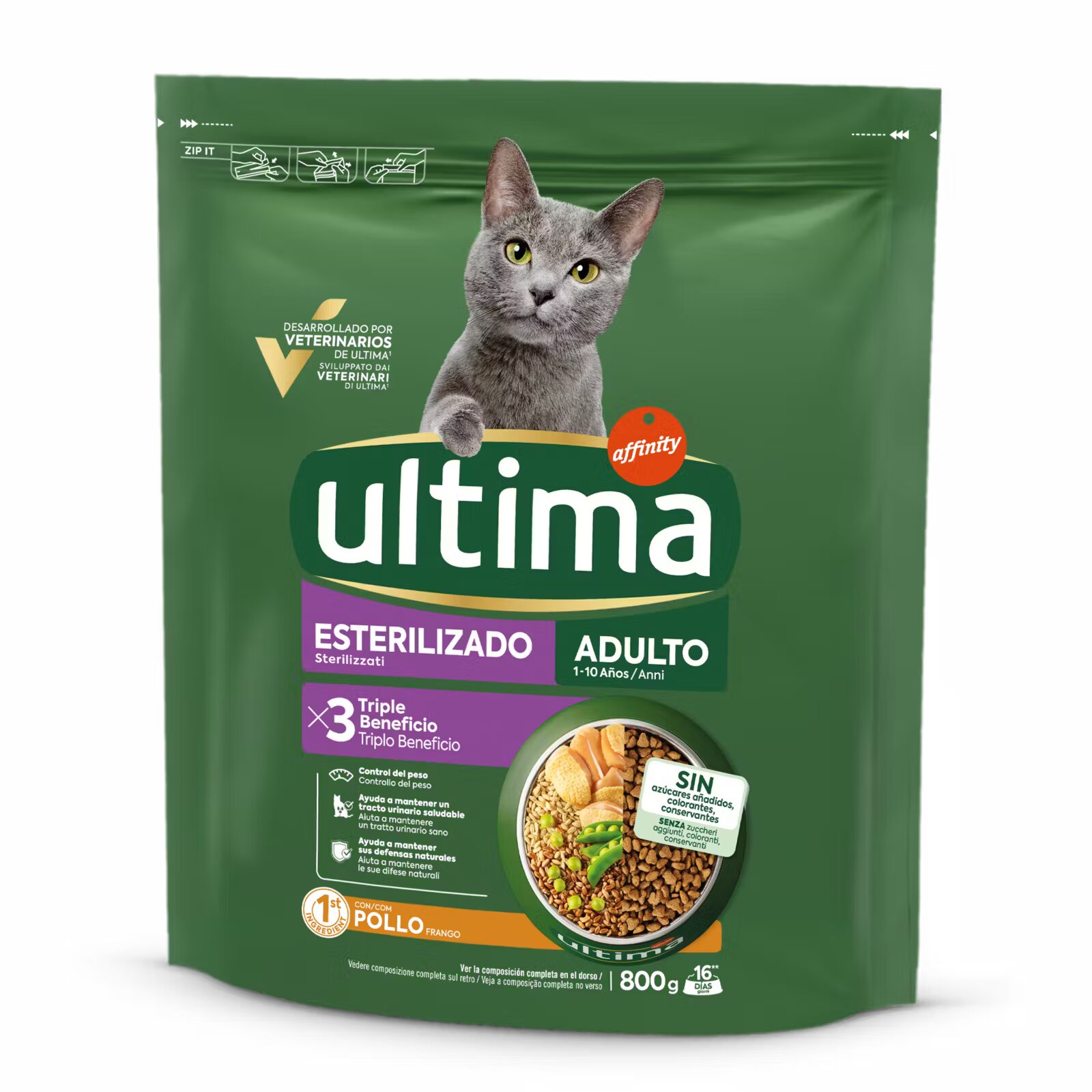 Ultima Cat Hrana uscata pisici Adult Sterilizat Pui 800 g