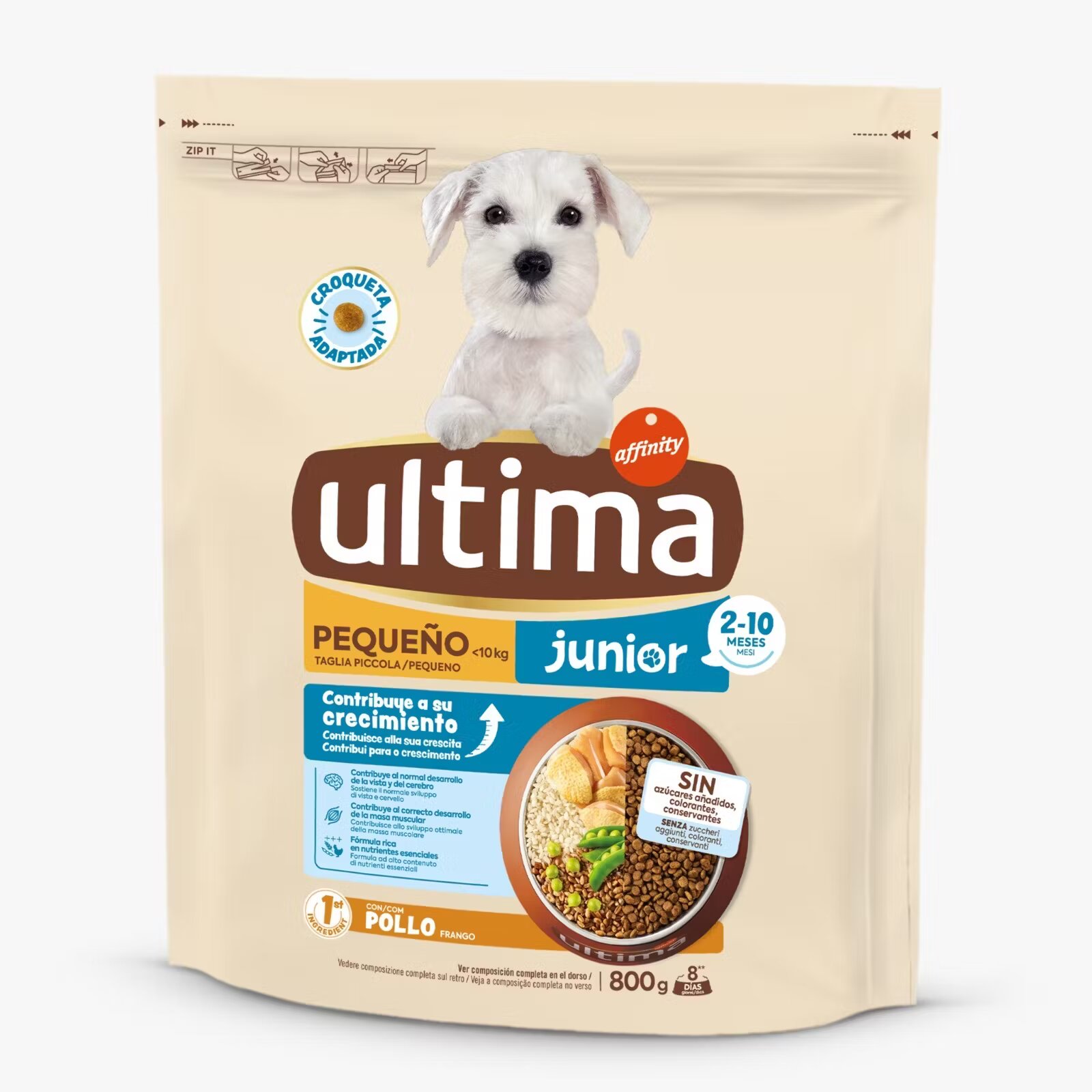 Ultima Dog Hrana uscata caini Mini Junior Pui 800 g