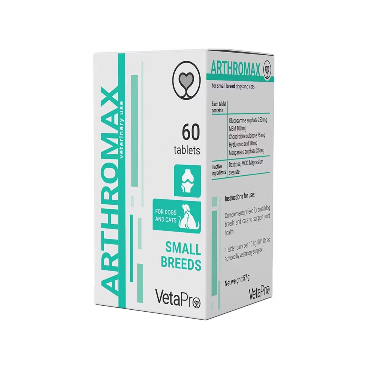 Vetapro Arthromax Suport Articulatii si Cartilaje Caini si Pisici Rase Mici 60 tablete