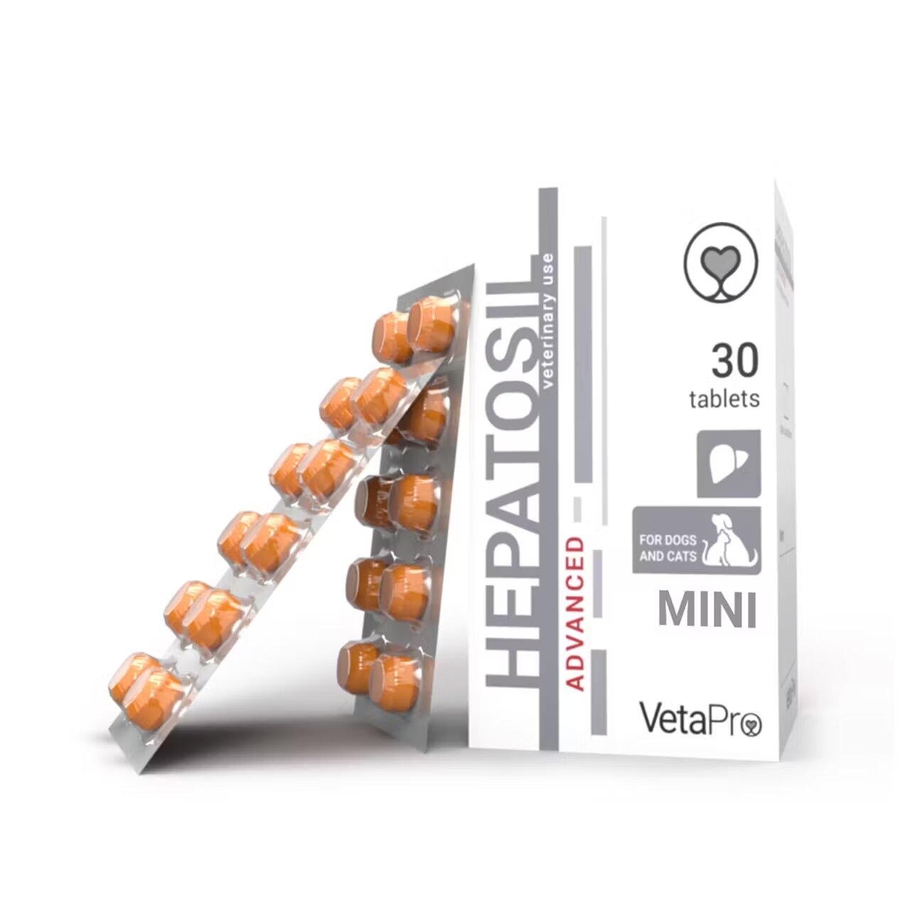 Vetapro Hepatosil Advanced Mini Suport Hepatic Caini si Pisici Rase Mici 30 tablete