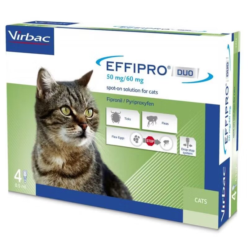 Virbac Effipro Duo Cat pipete antiparazitare pentru pisici 4 pipete
