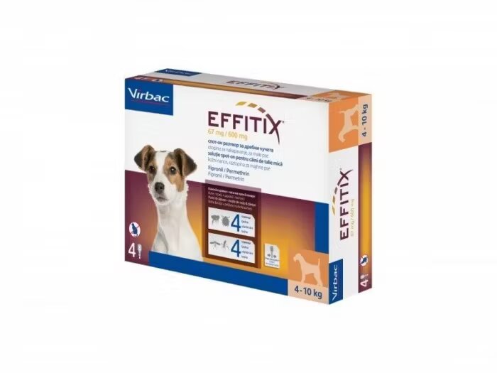 Virbac Effitix S (4-10 kg) 4 pipete