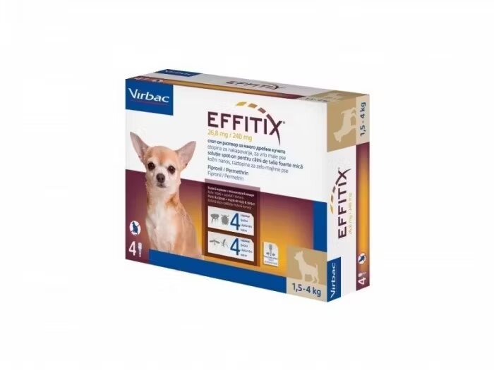 Virbac Effitix XS (1.5-4 kg) x 4 pipete