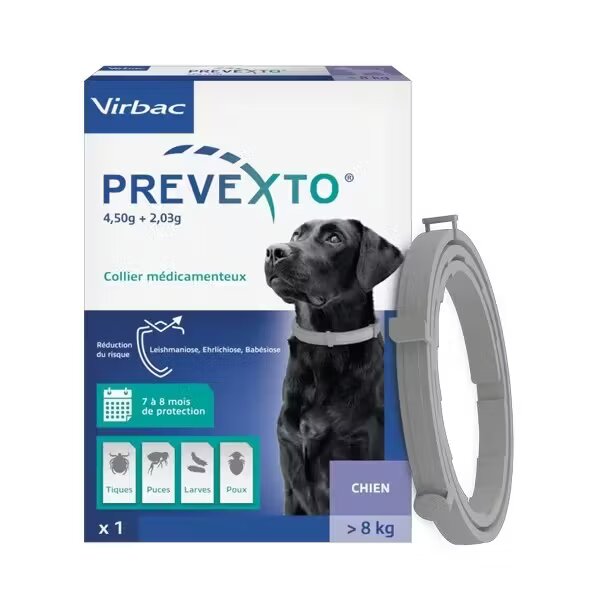 Virbac PreveXto Zgarda Antiparazitara Caini peste 8 kg