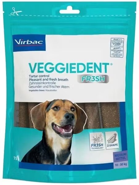 Virbac Veggiedent Fr3sh Medium Dog (10 - 30 kg) 15 bucati