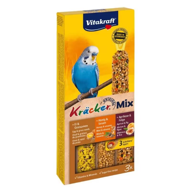 Vitakraft Batoane pentru perusi Kracker Trio Ou/ Caise/ Miere 80 g