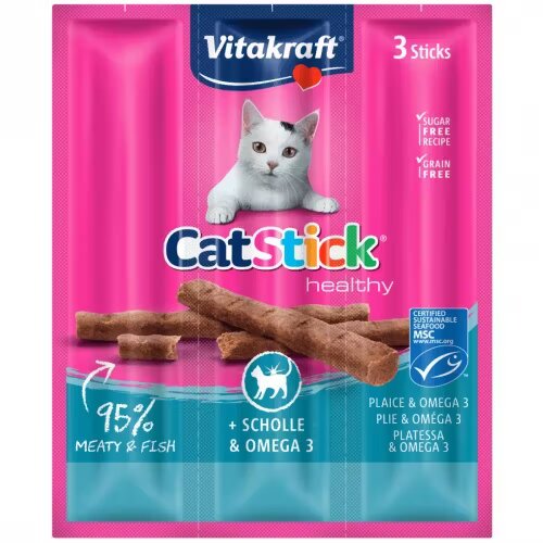 Vitakraft Recompense Pisici CatStick Cambula si Omega-3 3 x 18 g