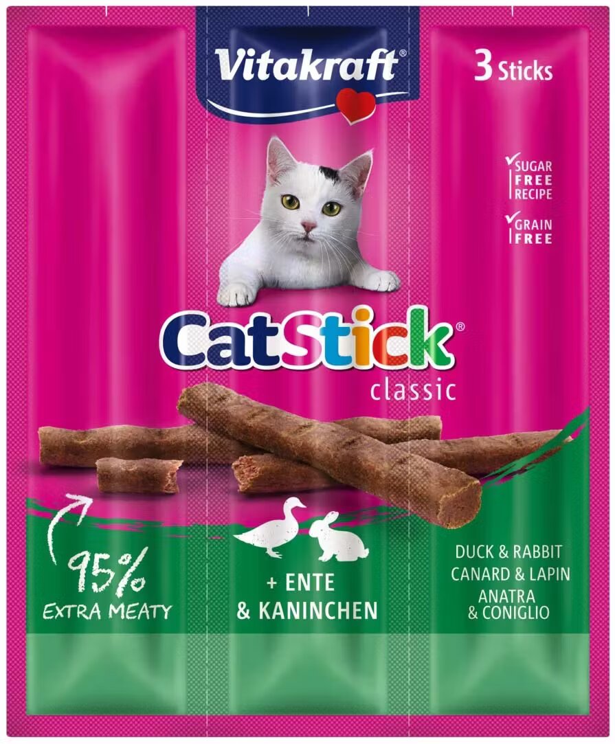 Vitakraft Recompense Pisici CatStick Iepure si Rata 3 x 18 g