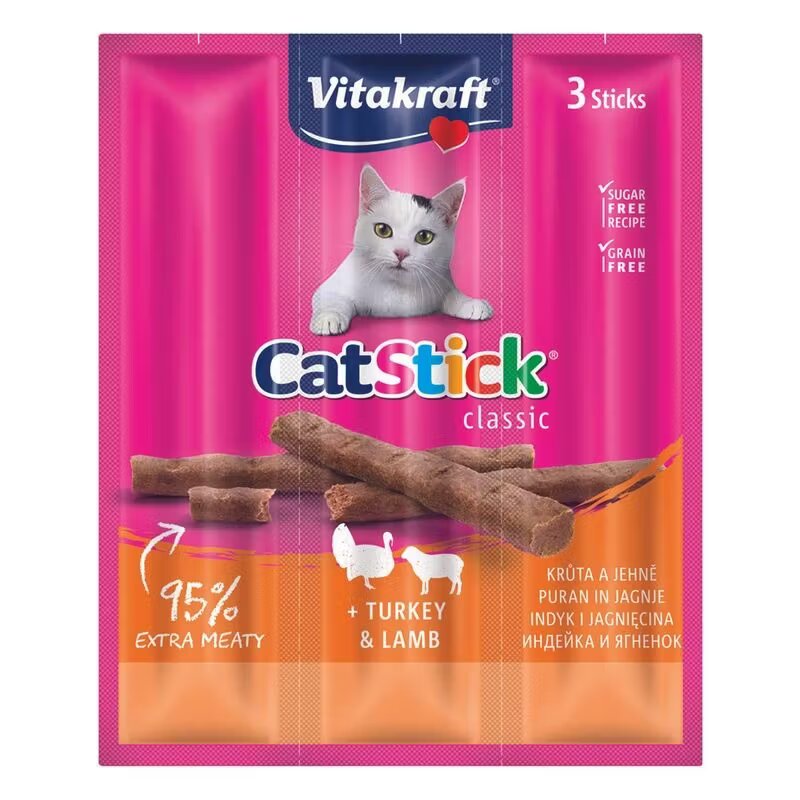 Vitakraft Recompense Pisici CatStick Mini Curcan si Miel 3 x 18 g