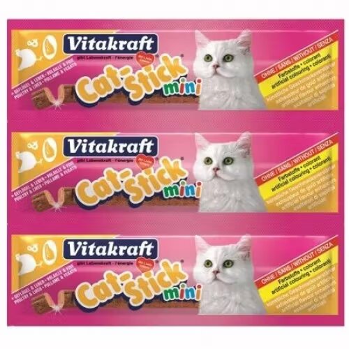 Vitakraft Recompense Pisici CatStick Pasare si Ficat 3 x 18 g