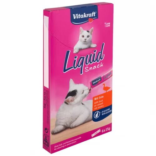 Vitakraft Snack Lichid Pisici Rata si Beta Glucan 6 x 15 g