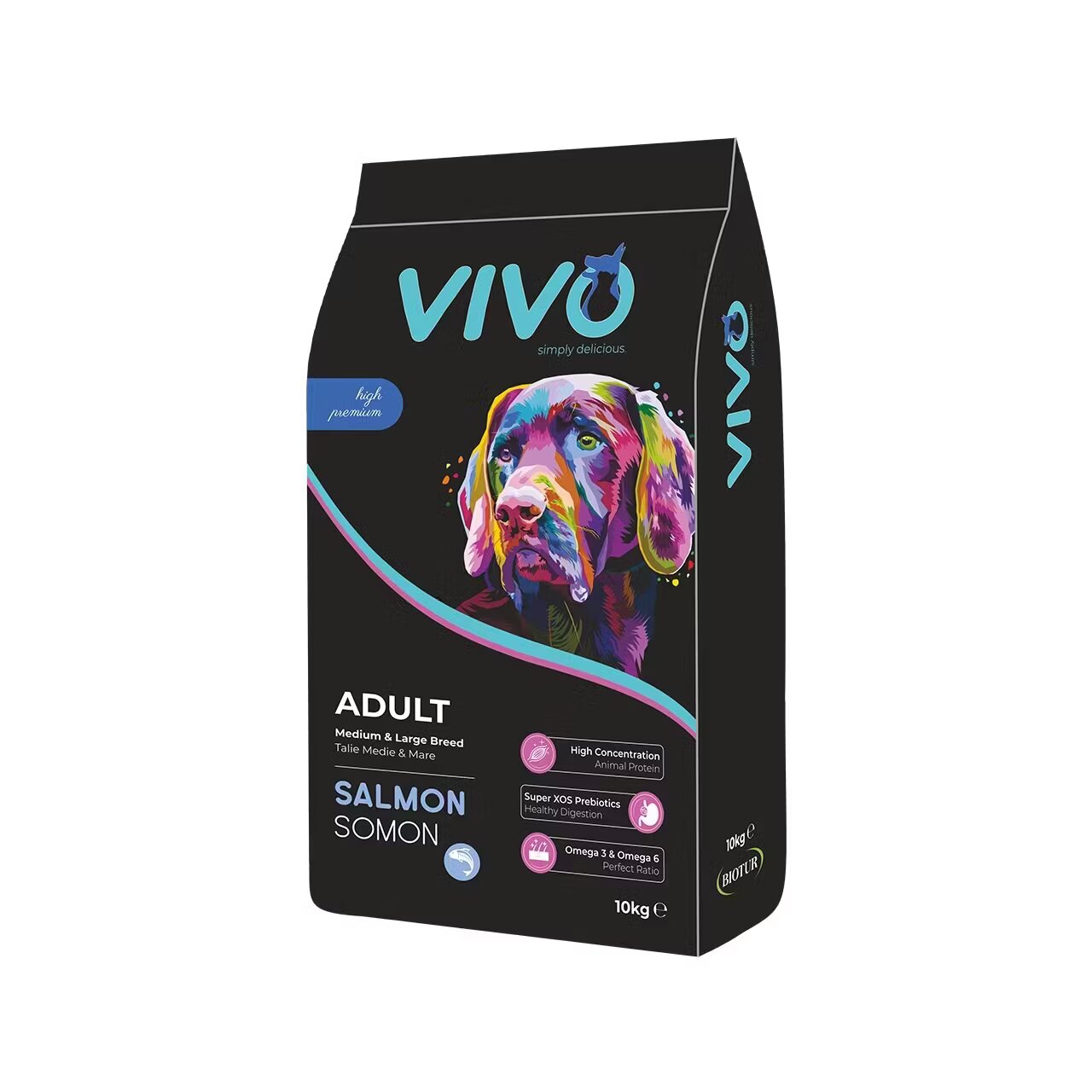 Vivo Hrana Uscata Super Premium Caini Adulti Talie Medie & Mare Somon 10 kg