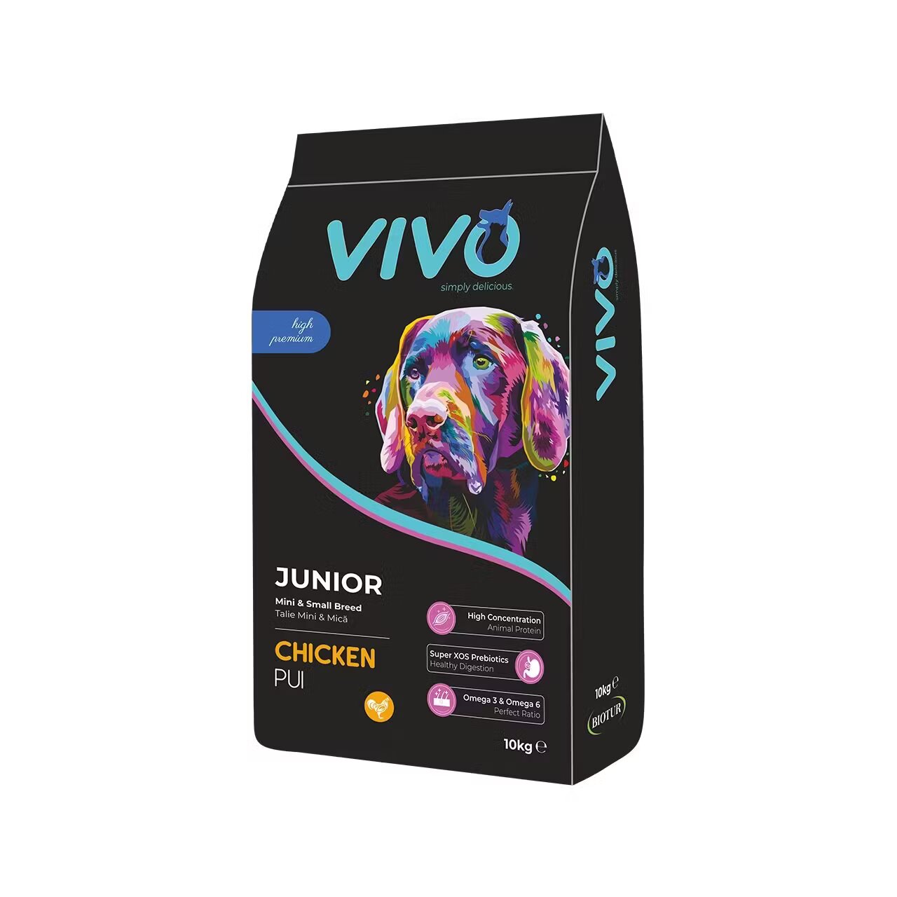 Vivo Hrana Uscata Super Premium Caini Juniori Talie Mica & Medie Pui 10 kg