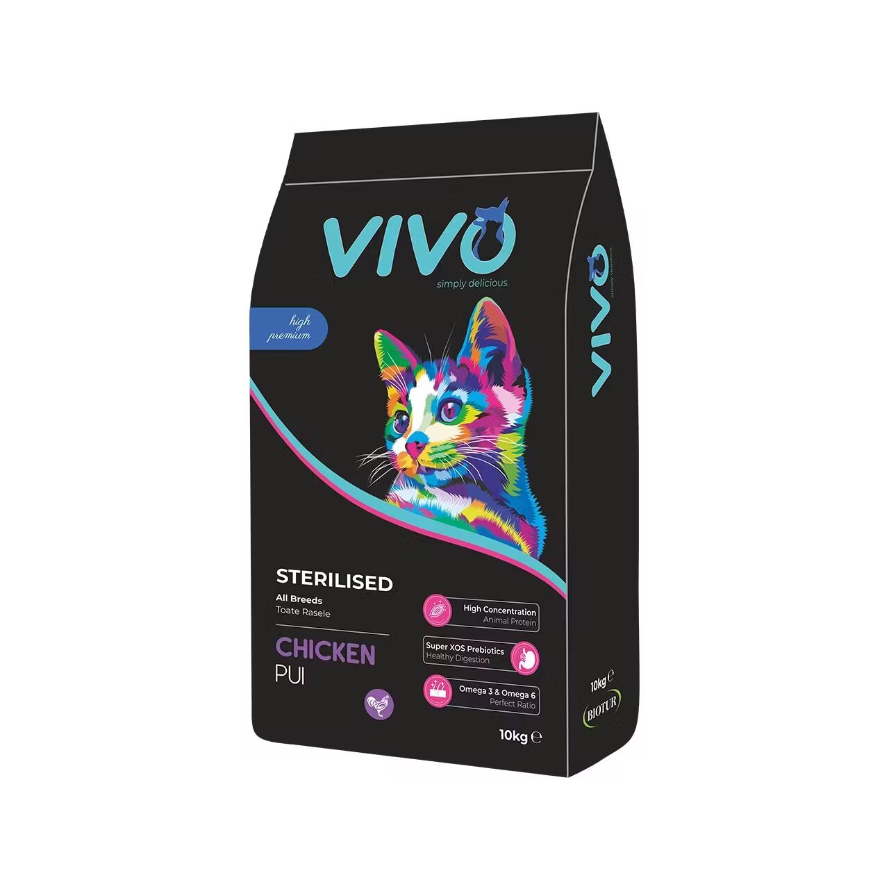 Vivo Hrana Uscata Super Premium Pisici Adulte Sterilizate Pui 10 kg